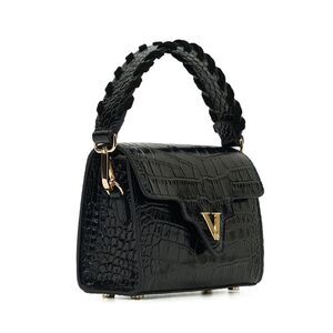 NWOT Ventulus Midi Black Notos Bag Croc Embossed Leather
